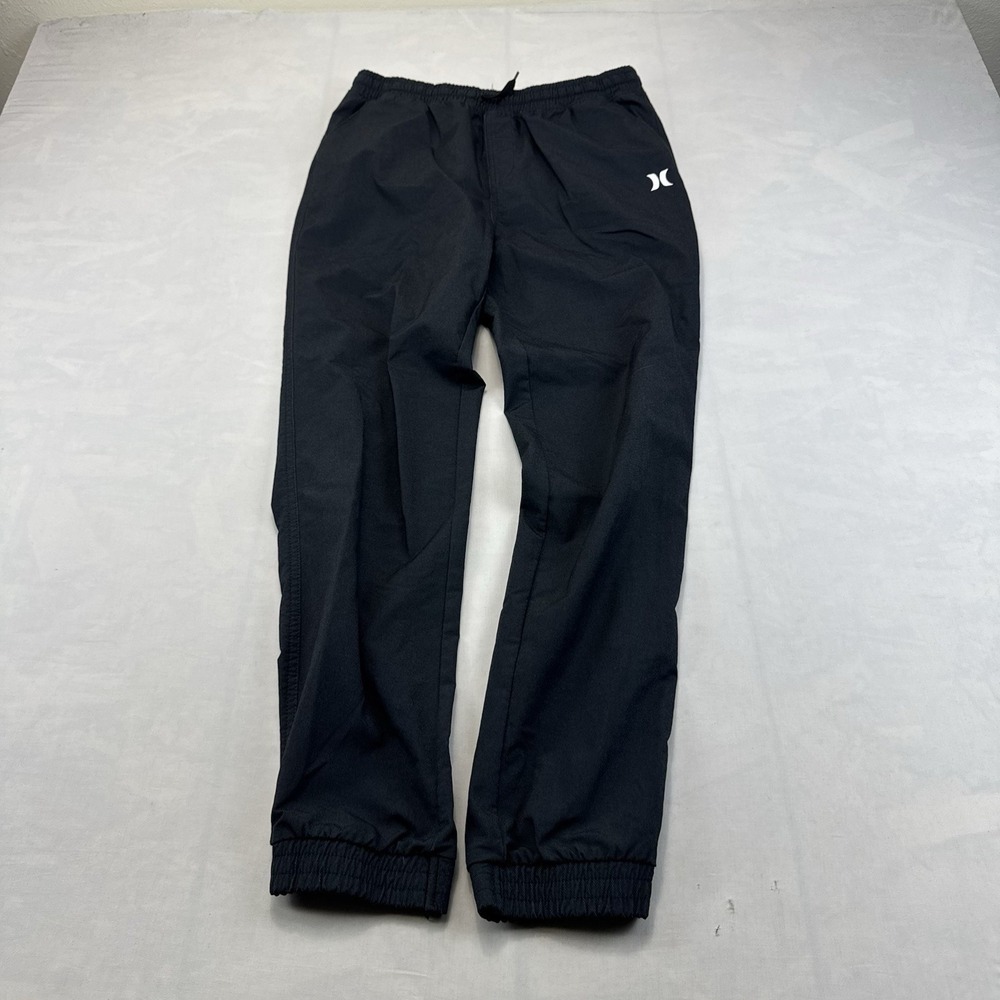Hurley Boys Youth XL Black Jogger Pants Elastic Cuff 18-20 Surf Logo